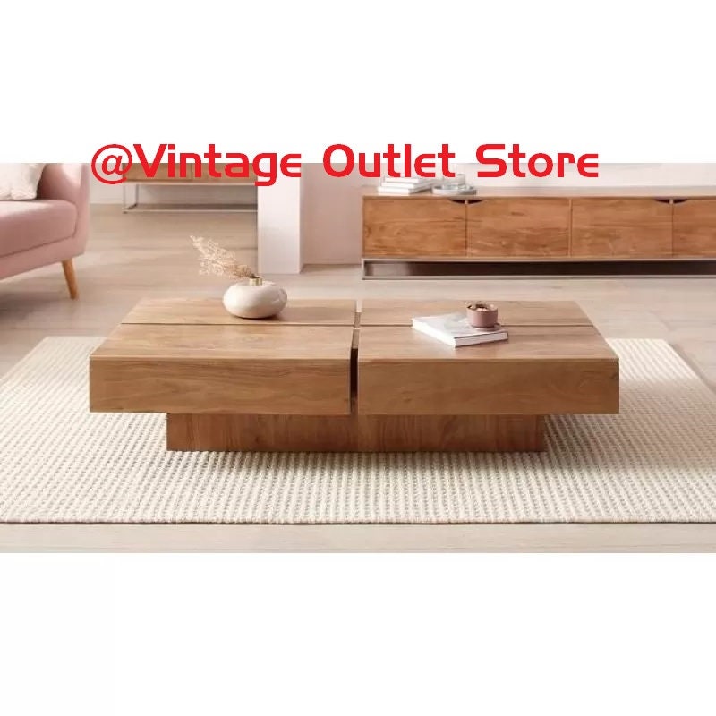 Light Wooden Coffee Table Etsy