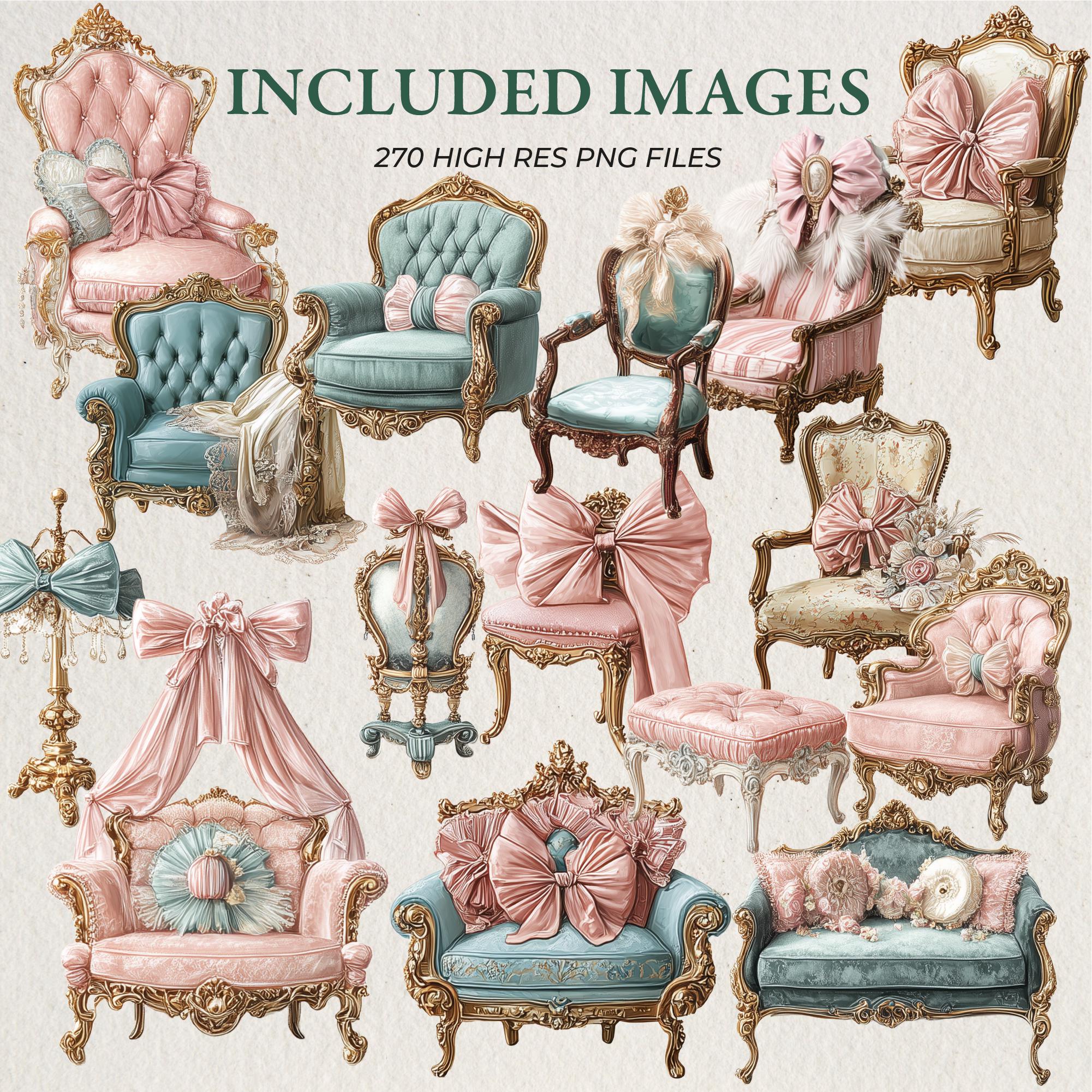 Rococo Clipart Bundle, Pastel Cake Graphics, Marie Antoinette Bow PNG ...