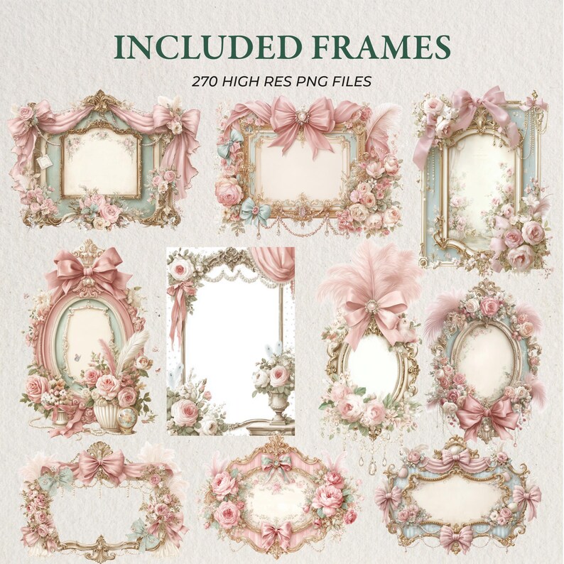 Rococo Clipart Bundle, Pastel Cake Graphics, Marie Antoinette Bow PNG ...
