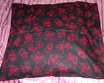 Red AsianOriental Patterned Cotton Fabric Bag Dispenser Tidy Multipurpose - Discreet Sanitary Product Holder etc...