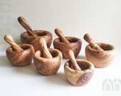 Solid mortar with pestle size selectable, kitchen mortar, spice mortar, made of olive wood by hand