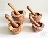 Mortar with pestle, diameter selectable, kitchen mortar, spice mortar, made of olive wood by hand