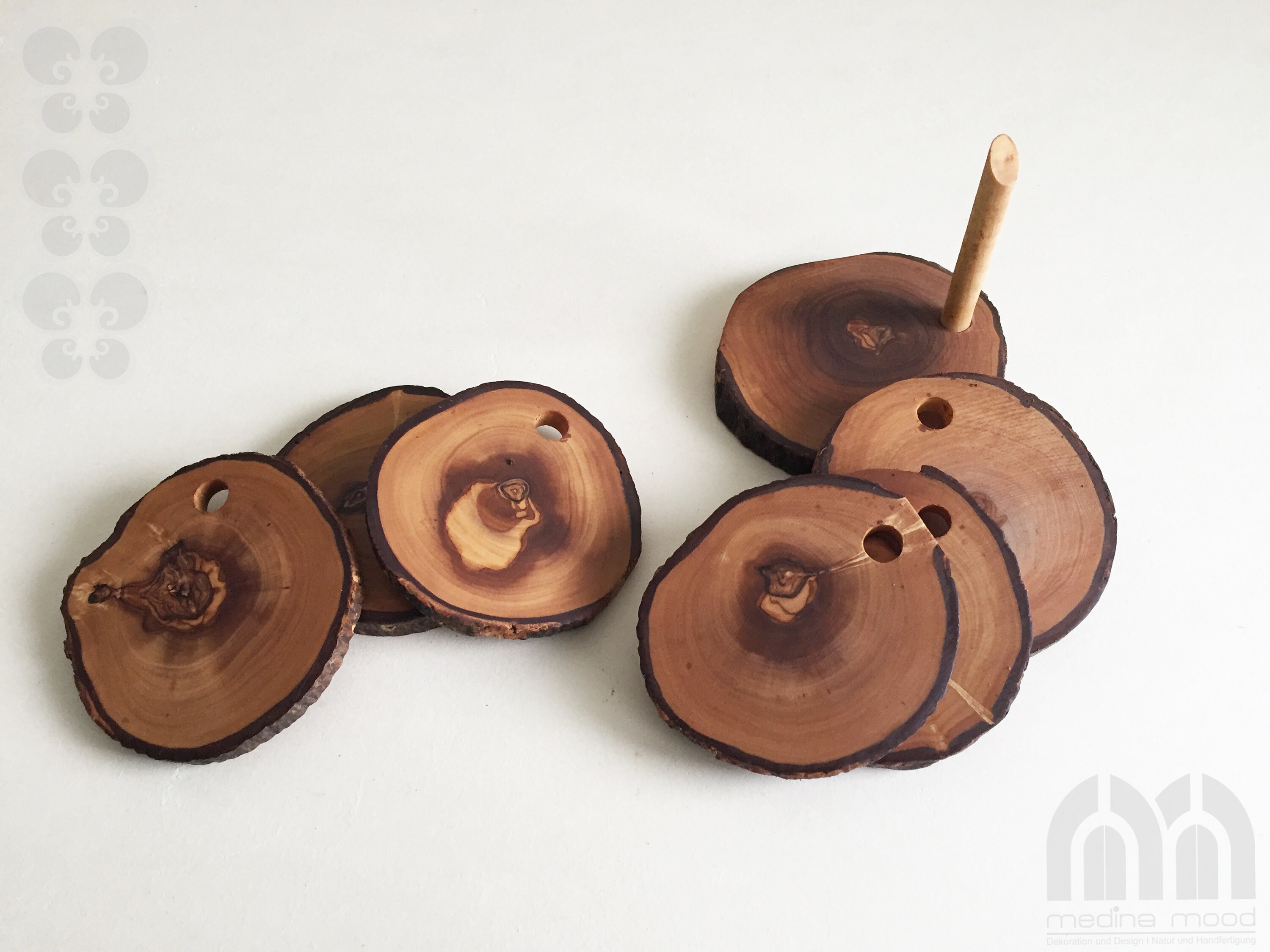 Set of 6 coasters with holder rustic glass coasters olive wood Etsy