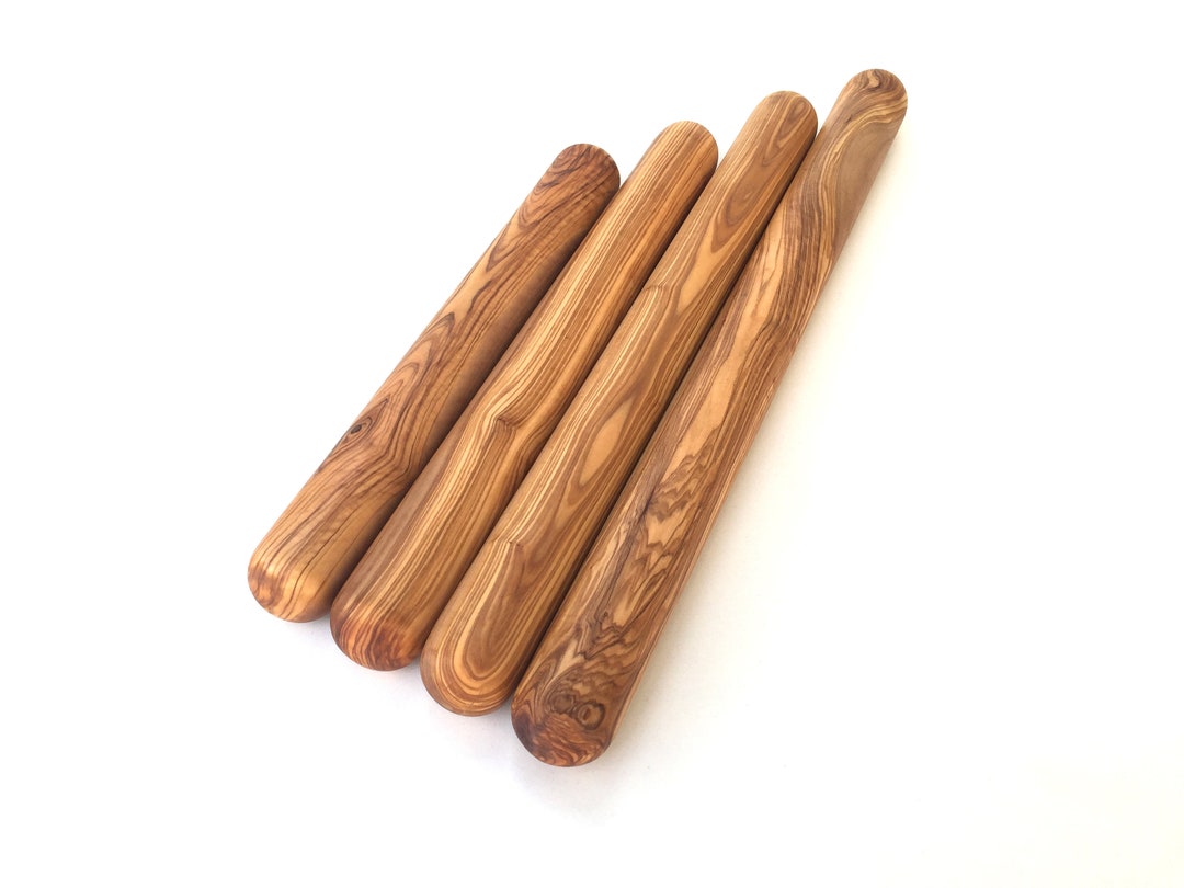 Massiver Teigroller Aus Olivenholz - Handgefertigtes Nudelholz In 5 Größen Wählbar