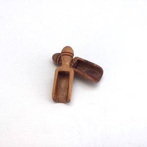 Mini salt scoop 6 cm spice scoop wooden scoop wooden shovel handmade from olive wood