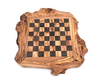 Échiquier rustique, taille sélectionnable sans pièces d'échecs, échiquier pour échecs, jeu d'échecs en bois d'olivier, fabriqué à la main