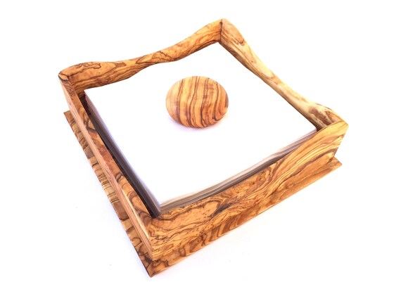 Olive wood shop napkin holder