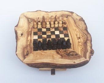 3 in 1 Schachspiel Geschenk Schach Sehr schones Holz klappbares 24cm x 24cm DE 