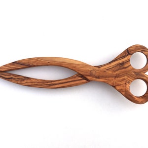 Pliers with scissor systems 24 cm, wooden pliers, serving pliers Handmade of olive wood, high quality.