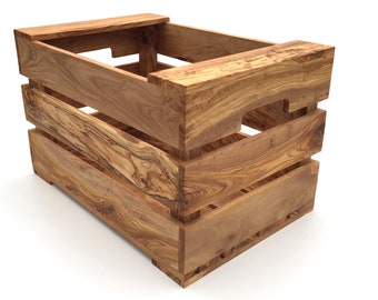 Boîte faite à la main en bois d'olivier, taille XL, rangement, boîte à légumes, boîte à fruits, boîte décorative en bois, haute qualité.