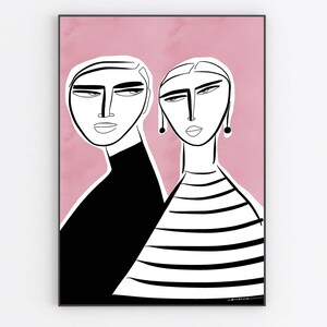 Couple  - wall art print by monneeshka
