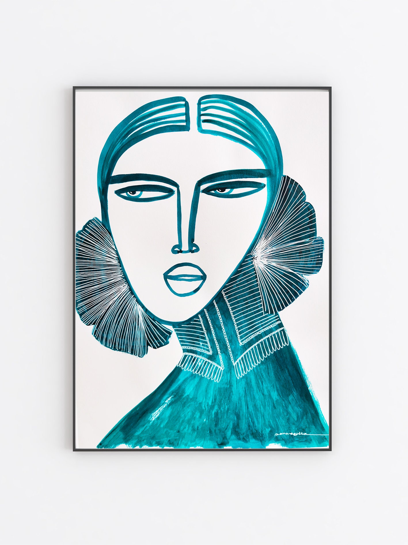 Teal Girl original artwork and hand finished giclee prints Etsy