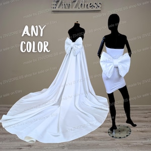 Giant Satin Detachable Wedding Dress Bow - Removable Skirt Bow