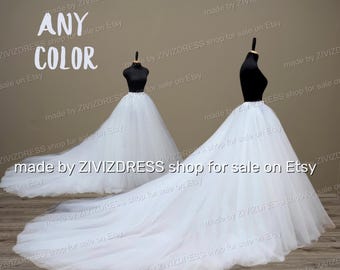 Bridal Detachable Tulle Overskirt: Wedding Train, Puffy Skirt