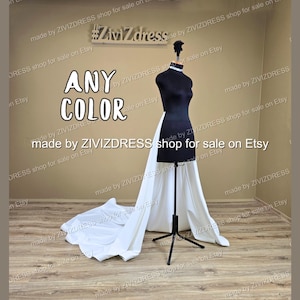 Detachable Crepe Wedding Train Skirt: Bridal Overskirt