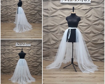 1 layer Detachable train, wedding skirt-train, removable train, tulle skirt, bridal skirt-train, Black wedding skirt