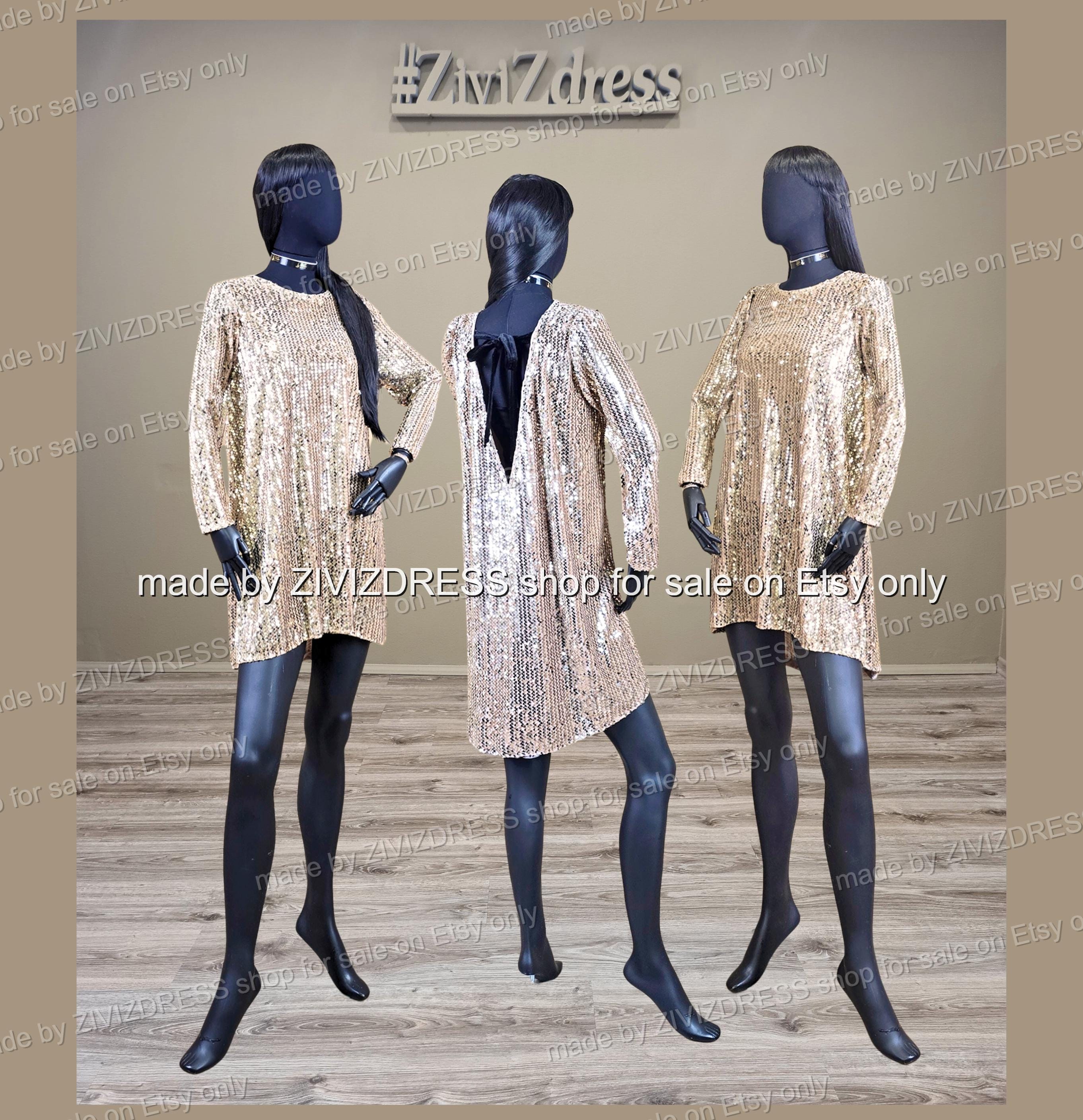 navy blue dress for baby girl Sequin Formal Backless Long Sleeve Evening Wedding Maxi Dress main image 1