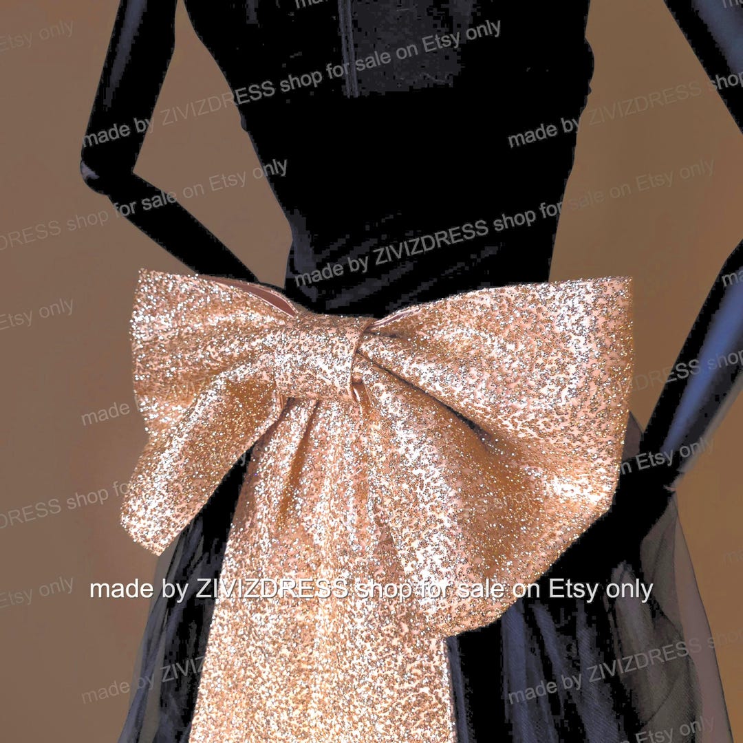 gold bow for dress Baby Girl Big Bow Back Party Dress, Champagne / 12M