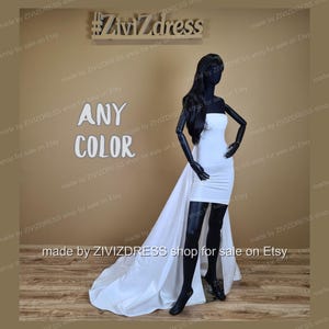 Satin Bridal Detachable Train: Detachable Wedding Overskirt