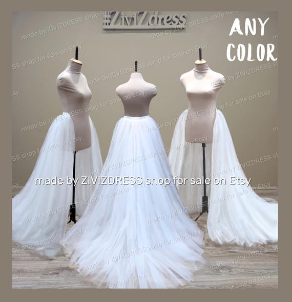 Detachable Tulle Overskirt, Bridal Detachable Tulle Train, Tulle