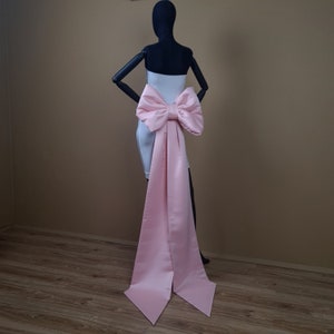 Pink Satin Detachable Bow for Wedding Dress, Transformer Removable Bow ...