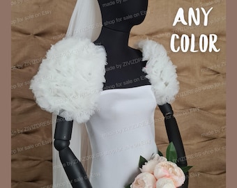 Abnehmbare Tüll Puffärmel: Boho Hochzeit Braut Ärmel