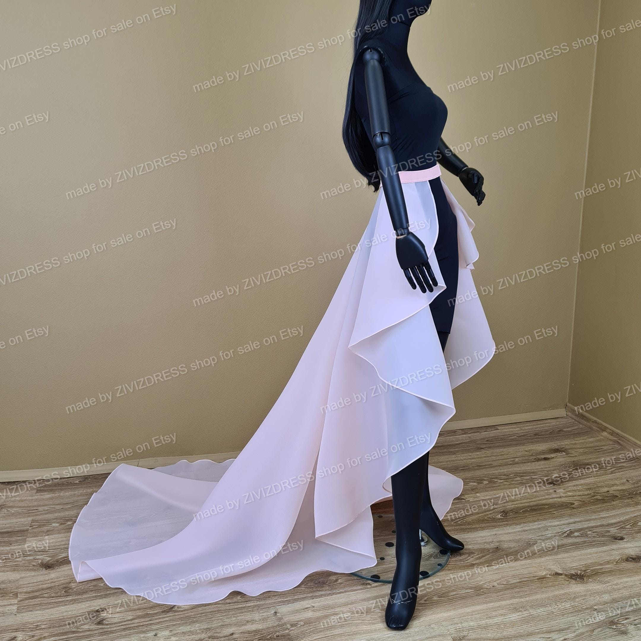 Organza Detachable Bridal Train Skirt: Wedding Organza