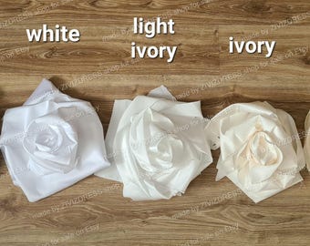Satin Fabric Samples: White, Ivory & Light Ivory