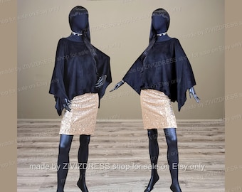 Falda de lentejuelas doradas, faldas tubo brillantes, faldas formales brillantes, trajes de fiesta