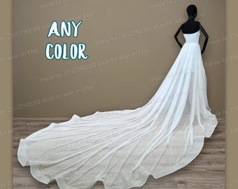 Glitter Bridal Skirt: Detachable Wedding Sparkle Train, Sparkly Gown Skirts, Removable shimmer trains