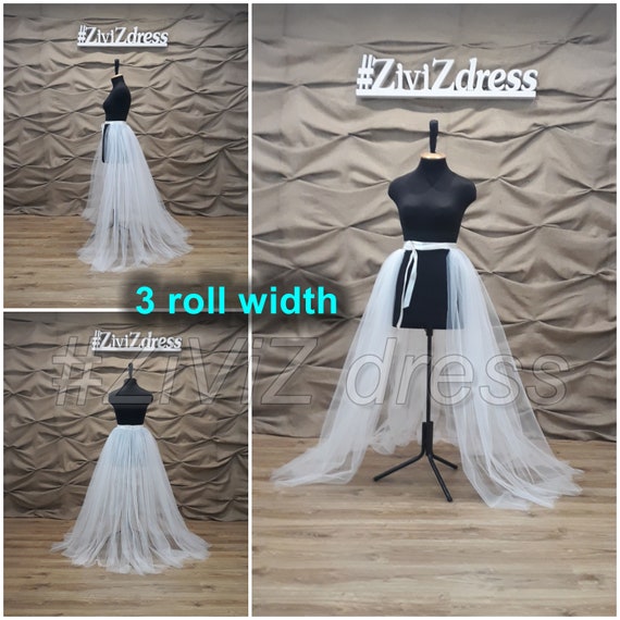 detachable tulle train black