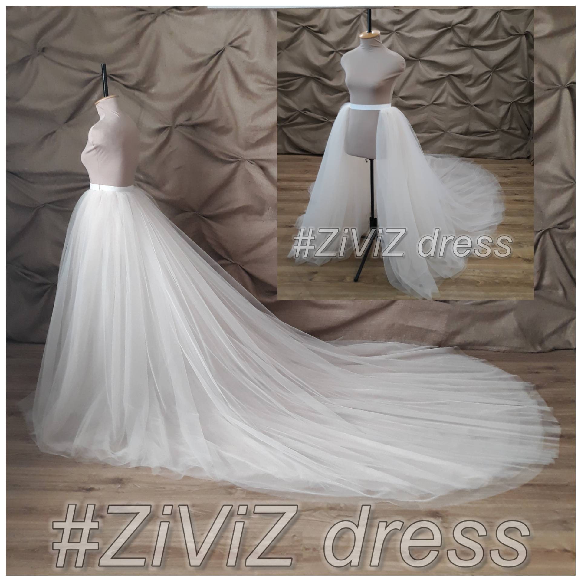 tulle detachable wedding skirt
