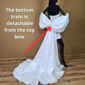 Detachable Bridal Bow - Satin Wedding Dress Bow Belt For Bride & Formal Gowns