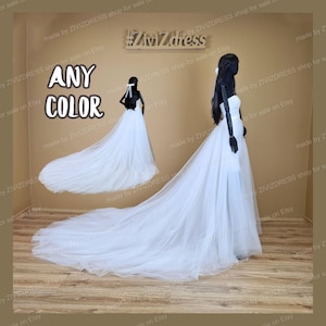 Detachable Tulle Wedding Train: Victorian Bridal Skirt