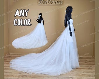 Detachable Tulle Wedding Train: Victorian Bridal Skirt