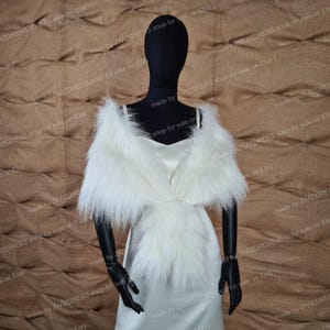 Ivory Faux Fur Wedding Wrap: Bridal Bolero Shrug