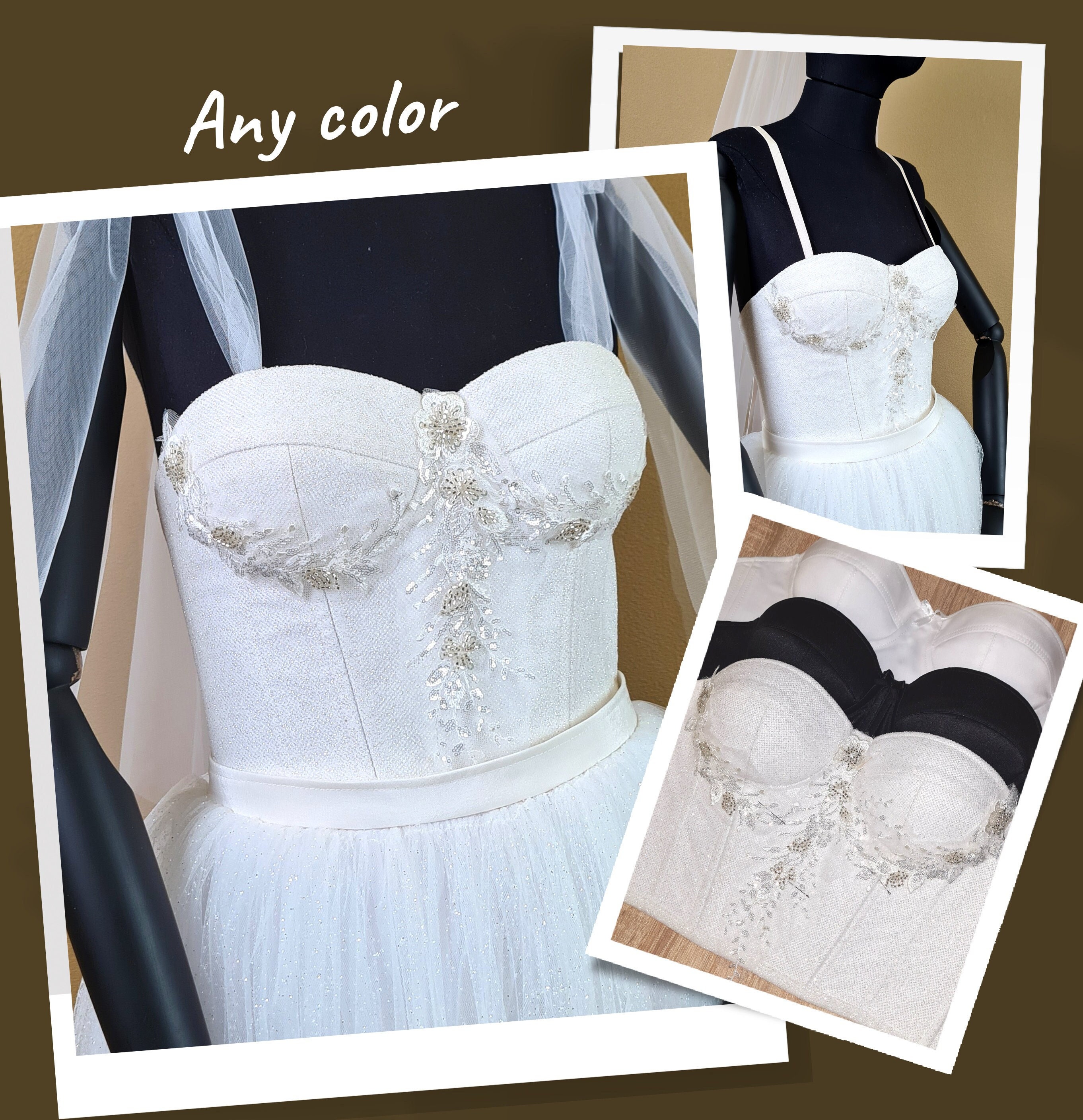 Embryo Toegangsprijs Oceaan Ivory Glitter Crop Top Bustier Corset Bridal Glitter Corset - Etsy