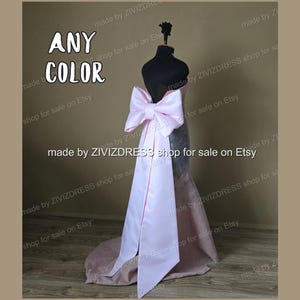 Pink Satin Detachable Dress Bow: Giant Blush Prom Gown Accessory