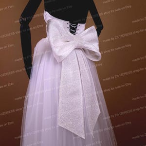 Glitter Detachable Bow: Bridal Sparkle Dress Accessory