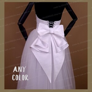 Satin Wedding Dress Bow: Detachable Bridal Gown Sash