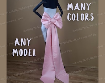 Detachable Satin Bow, Blush Pink, Giant Prom Gown Dress