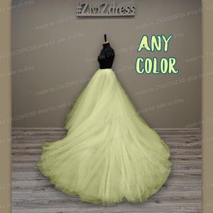 Lemon Tulle Detachable Overskirt: Fluffy Bridal Wedding Train