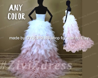 Tulle Detachable Bridal Train: Puffy Removable Overskirt, Wedding Openfront Skirt