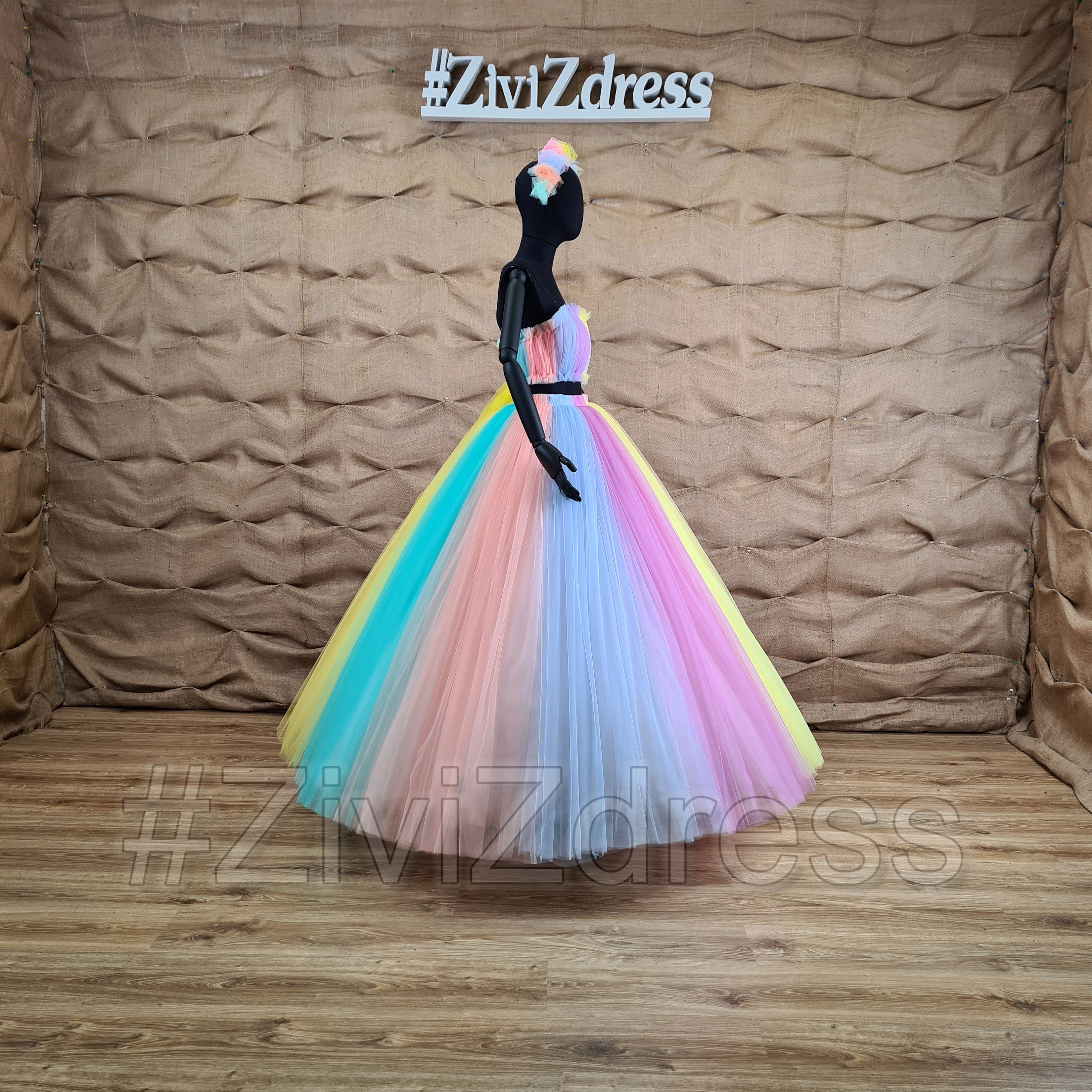 Rainbow ball shop gown dress
