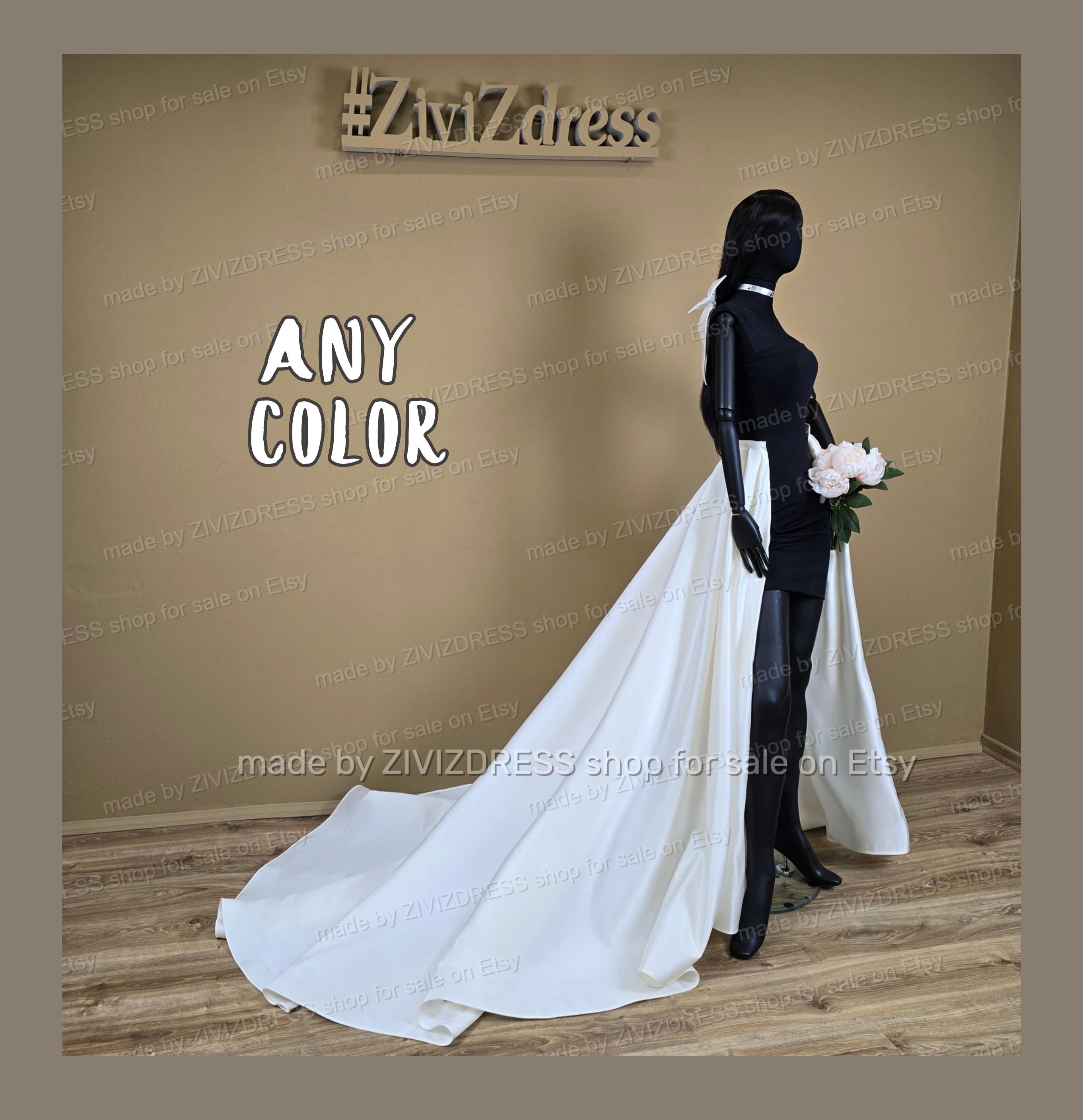 satin overskirt for wedding dress Romantic Lace & Satin Corset Wedding Dress with Detachable Overskirt