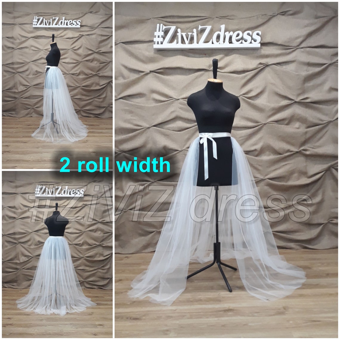 1 layer Detachable train wedding skirttrain removable Etsy