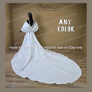 Satin Wedding Overskirt with Detachable Bow