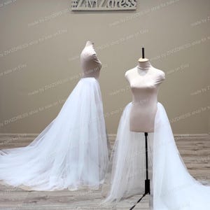 Detachable Tulle Bridal Train: Light Ivory, 200cm Length