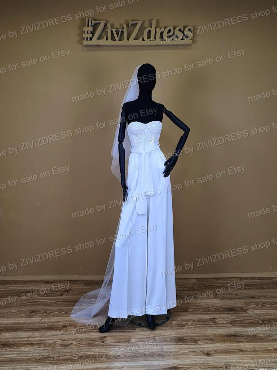 Bridal Satin Palazzo Pants With Pockets, Wedding Trousers, Beach Party Wear  - Etsy