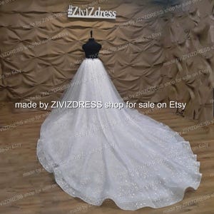 Glitter Bridal Train Skirt: Detachable Sparkle Wedding Overlay (98&quot; Long Back, 47&quot; Front)